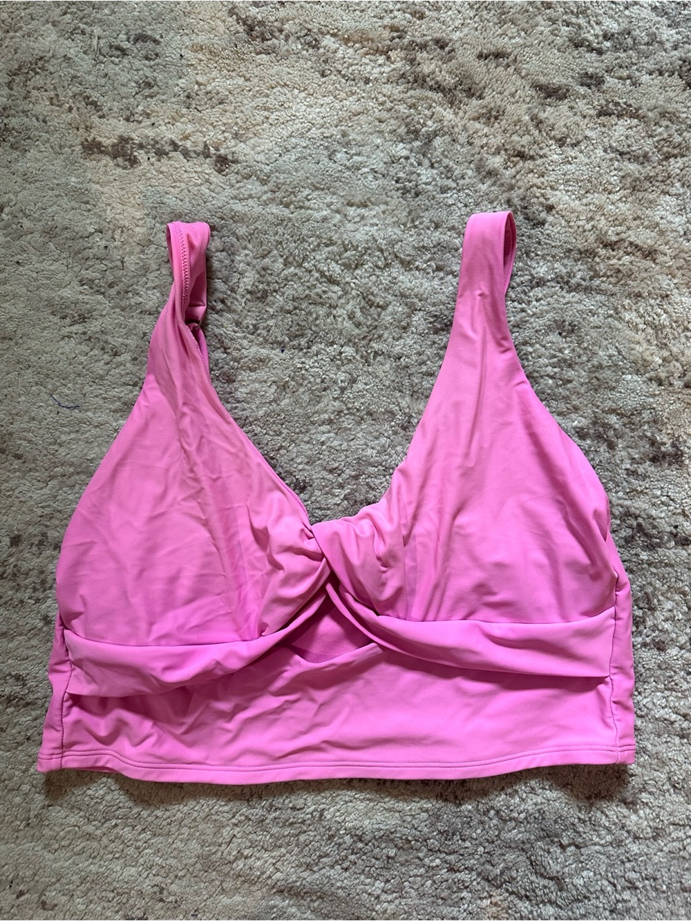 Pink Twist-Front Bikini Top